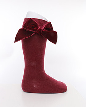 [CONDOR] Ribbon socks - burgundy