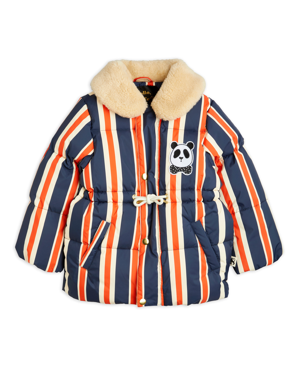 [MINIRODINI]Panda faux fur puffer jacket /Navy