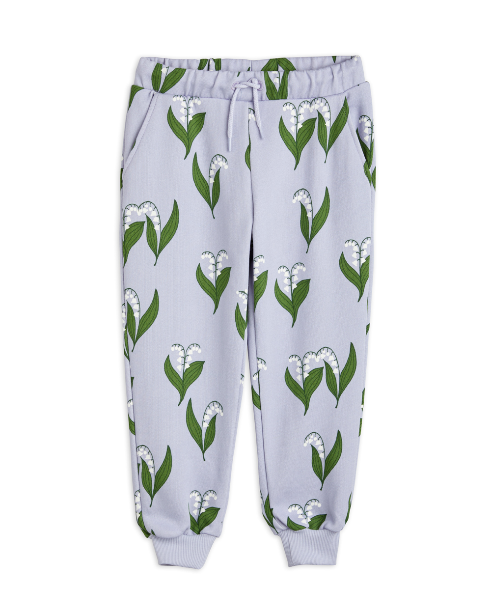 [MINIRODINI]Lily of the valley aop sweatpants /Blue