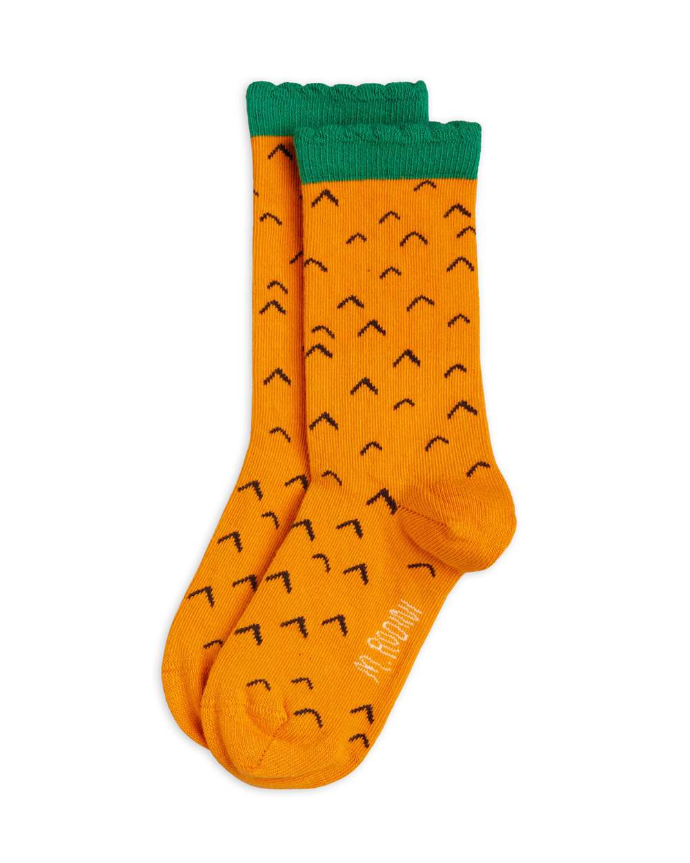 [MINIRODINI ] Pineapple scallop socks 1-pack