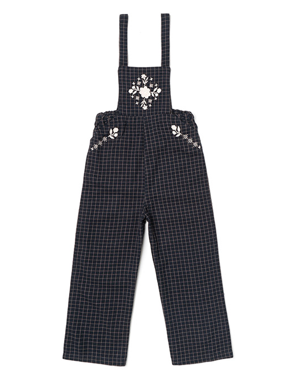 [LALI KIDS]EMBROIDERED OVERALLS/ NAVY YARN DYE [3Y,6Y]